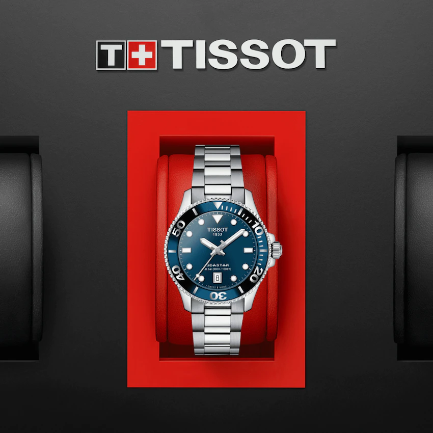 【美品】TISSOT ティソ 白　シースター 1000 36MM ラバーベルト付