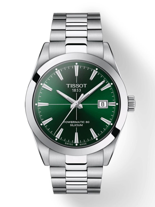 内部点検済 TISSOT ティソ ジェントルマン パワーマティック80 シリシウム T127.407.11.061.01 デイト 100m防水 裏スケ ダークグレー SS ステンレス メンズ 自動巻き T127407 A【6ヶ月保証】【腕時計】