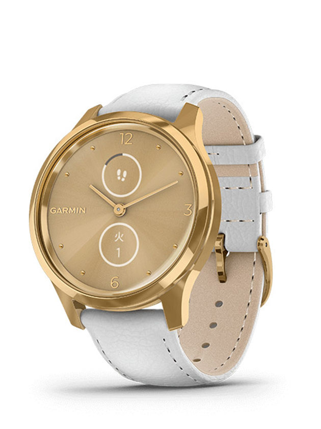 vivomove Luxe White Leather / 24K Gold PVD