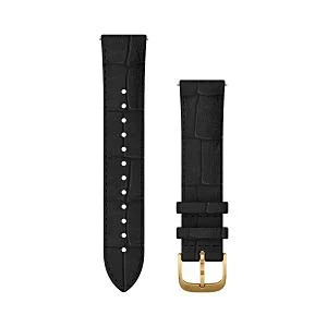 Quick Release バンド 20mm Black Embossed Italian Leather / 24K Gold PVD